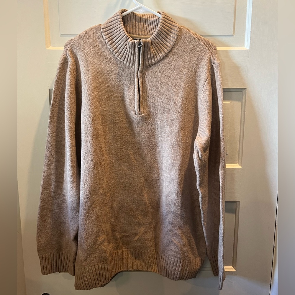 Place Men's Beige Zip-Up Sweater